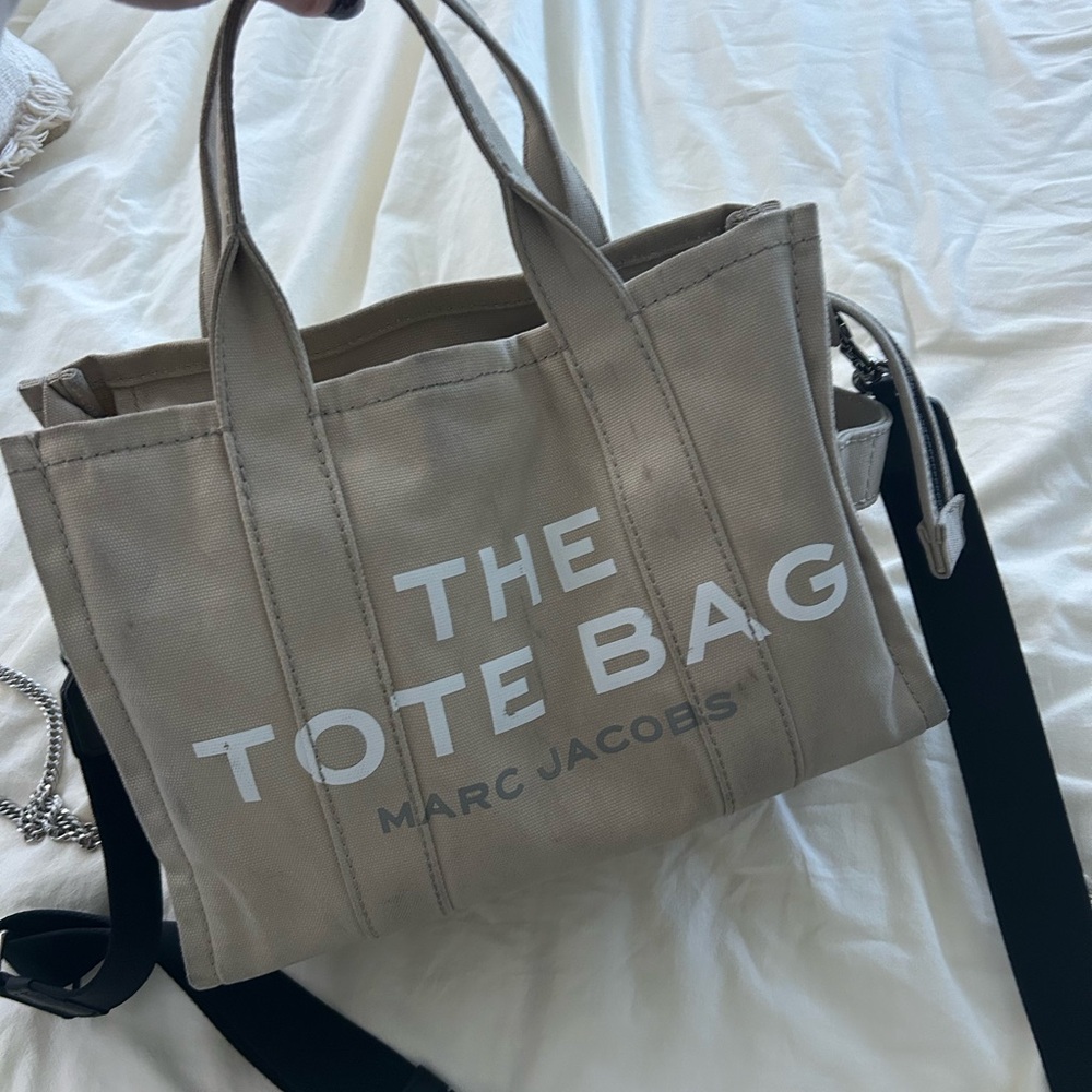 Marc Jacobs Tan Tote with White Lettering